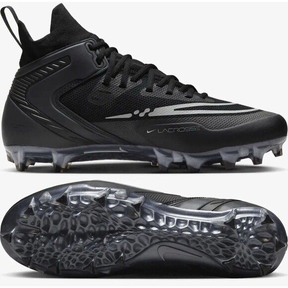 Nike Alpha Huarache 7.5 Elite Lacrosse Cleats Size 7.5 Black CW4440-011